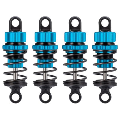 4Pcs JGGZONE 1:10 52mm RC Oil Filled Shock Absorbers Assembled Kit Compatible with Tamiya TT-01 TT-02 M03 M04 M05 M06 1:10 On Road Car Upgrades Replace Parts (Blue, 52MM) - color: Blue, size: 52MM
