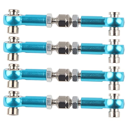 4Pcs Aluminum Alloy Steering Linkage Rods Upgrade Fit for HSP 94122 94123/10 RC Cars, Metal Arms Replacement Parts Red Blue - color: Blue