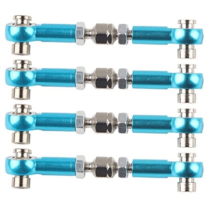 4Pcs Aluminum Alloy Steering Linkage Rods Upgrade Fit for HSP 94122 94123/10 RC Cars, Metal Arms Replacement Parts Red Blue - color: Blue