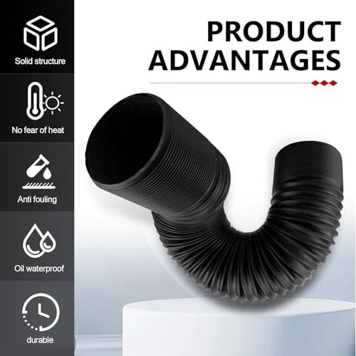 Car Duct Hose, 2.9" Anti-leak Retractable Air Intake Hose to 39 ", Flexible Water-proof Cold Air Conduction Hose, Modified Intake Accessory for Car & Truck Engine (Black) - color: Black #2.9 "