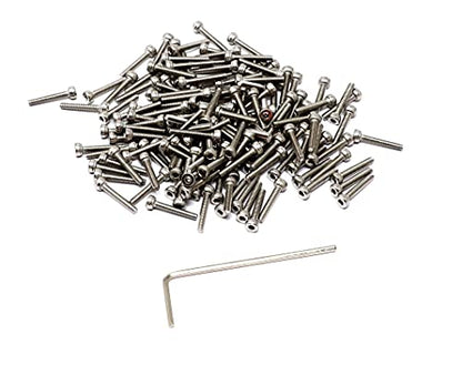 iexcell 100 Pcs M2 x 12mm Thread Pitch 0.4 mm Stainless Steel 304 Hex Socket Head Cap Screws Bolts Kit - size: M2 x 12mm