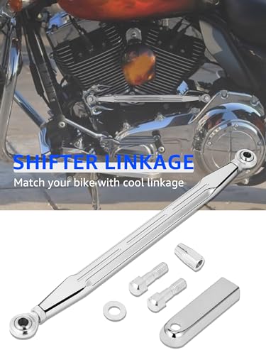 Shift Linkage Chrome, Motorcycle Gear Shifter Shift Rod Lever | Compatible for Harley Davidson 1986-2024 Street Glide, Electra Glide, Road Glide, Road King, Tri Glide, Softail, Dyna - color: Chrome