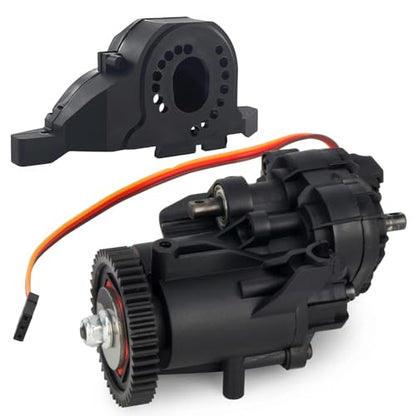 2-Speed Transmission Gearbox Assembly with Servo for 1/10 RC Crawler, Upgrade Replacement Gear Case with Motor Pinion & Cover (Compatible with TRX-4/TRX-6)