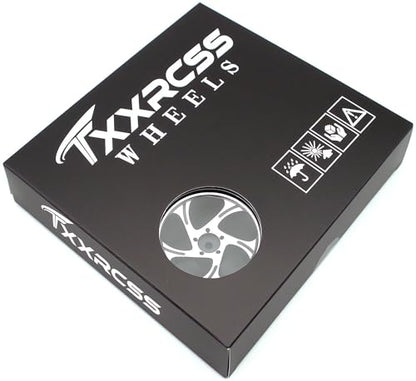 1/10 RC Drift Tires And Aluminum Wheels Rims Rally Racing Tyres 12mm Hex for 1:10 Scale On Road Touring Street Car Tamiya Traxxas HPI KYOSHO XV02 XV01 TT01 TT02 PTG2 A959 4PCS (Silver & Black)