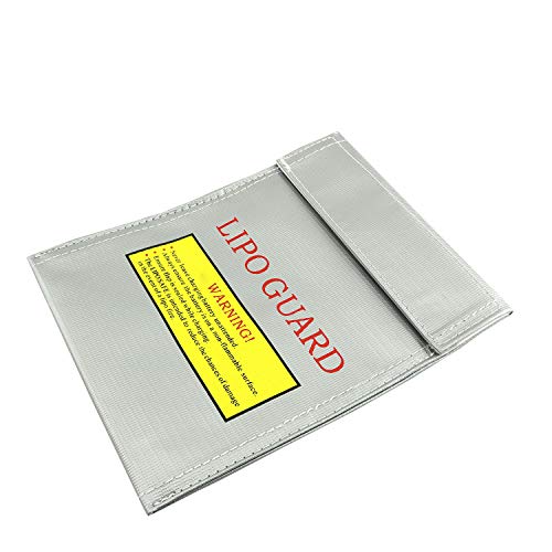 RLECS RC Lipo Safe Bag Fireproof Lipo Guard Silver Lithium Charging Bag High Temperature Resistant Battery Sack 23x30cm - size: Lx1