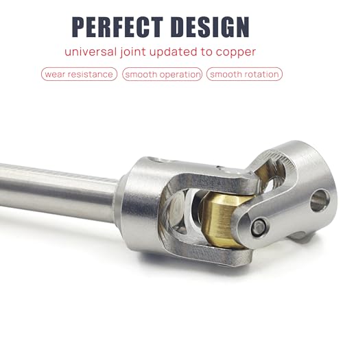 Stainless Steel DriveShaft Cut to Length for 1/10 Crawler SCX10(Silver) | SCX10 Drive Shaft,Cut to Length Driveshaft,68-229mm U-Joint,for 1/10 RC LCG Rig Sportsy Scalers GSPEED Capra Pro Element DIY - color: Silver