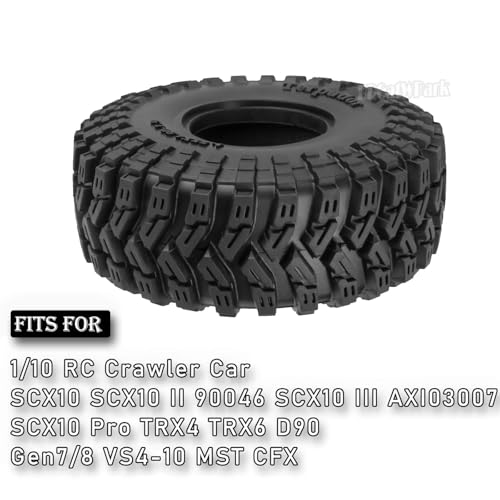 RC 1.9In Soft Rubber Wheel Tires for 1/10 RC Crawler Car SCX10 SCX10 II 90046 SCX10 III AXI03007 SCX10 Pro TRX4 TRX6 D90 Gen7/8 VS4-10 MST CFX,BRCatWPark 4Pcs Soft Rubber Wheel Tires-(B) - style: 4Pcs 1.9 Rubber Wheel - (B)