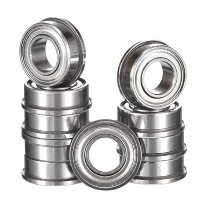 FR156ZZ Flanged Ball Bearing, ID 3/16" x OD 5/16" x Width 1/8" Miniature Bearings, Double Metal Shielded Deep Groove Bearings, Pre-Lubricated (GCr15) Chrome Steel 10pcs - size: FR156ZZ 3/16"x5/16"x1/8"
