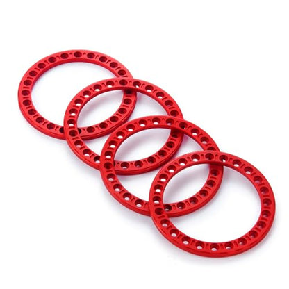 4PCS/Set Aluminum Alloy 1.9" RC Wheel Inner Beadlock Rings Replacement Wheel Rim Inner Beadlock Ring Reusable Beadlock Wheels for 1/10 Scale SCX10 1.9inch Beadlock Wheels Upgrades (Red) - color: Red