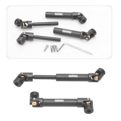 daitoku 2PCS 97-135mm Universal RC Drive Shaft for 1/10 Axial SCX10 SCX10-II Redcat D90 Gen7 /Pro RC4WD GEN8 RC Crawler - size: 97-135mm