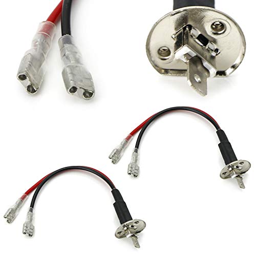 iJDMTOY OEM H3 Socket/Adapter Wires Compatible with Aftermarket Light Bulb Upgrade Installation Use