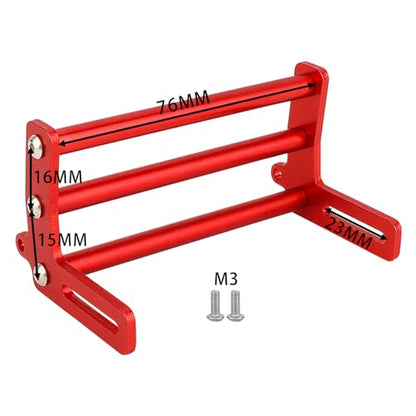 Aluminum Front Bumper Bull Bars for 1/10 RC Crawler Axial SCX10 TRX4 LCG Chassis FJ40 Dodge Power Wagon Cab Cliffhanger Body (red) - color: Red