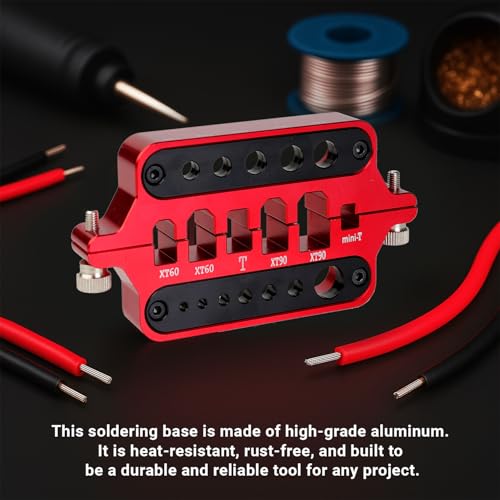 TMH Aluminum Welding Soldering Insulate Station Jic RC Tools for XT60 XT90 Deans Banana Plug Connector, Multifunctional Soldering Stations