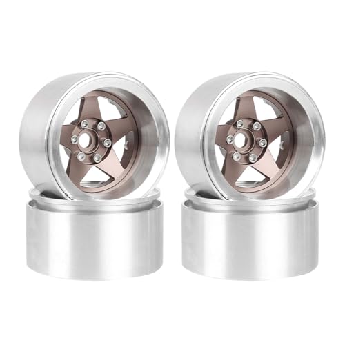 Aluminum 2.2" Beadlock Wheel Offset -10mm Metal Rims for SCX10 RR10 TRX4 VS4-10 Gen8 1/10 RC Crawler Car Upgrade Parts (5-Spoke, Bronze) - color: 5-spoke, Bronze