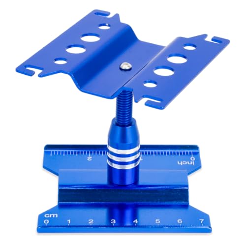 Aluminum Repair Station Work Stand Assembly Platform 360 Degree Rotating for 1/16 1/18 1/24 RC Crawler Axial SCX24 Traxxas TRX4M (Blue)