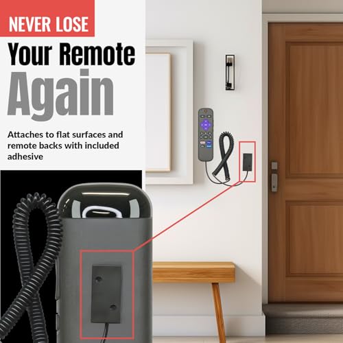 Universal Coiled Security Cable, 3-Pack | Remote Control Tether, Hook and Loop Fastener Tape, Double-sided Tape, High Quality, CBL02 - size: 3 Pack