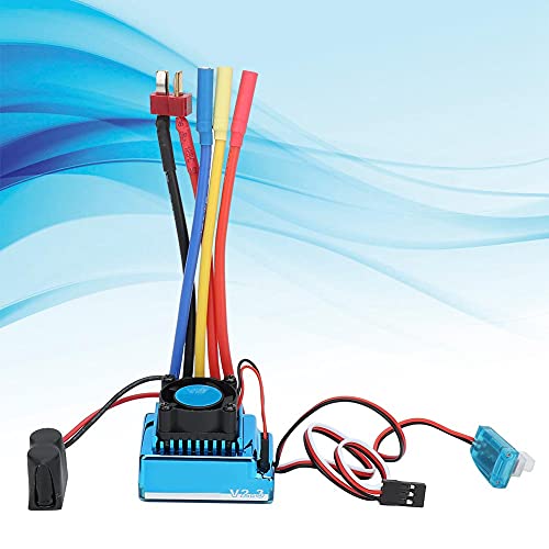 Brushless ESC, Water Proof Dustproof RC Car Speed Controller with Program Card Interface for 1/10 1/14 /16 Scale Remote Control Vehicles (45A)