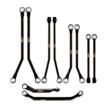 DJX 10PCS Brass High Clearance Links Set Front & Rear Link with Steering Link Suitable for Axial SCX30 Upgrades Parts