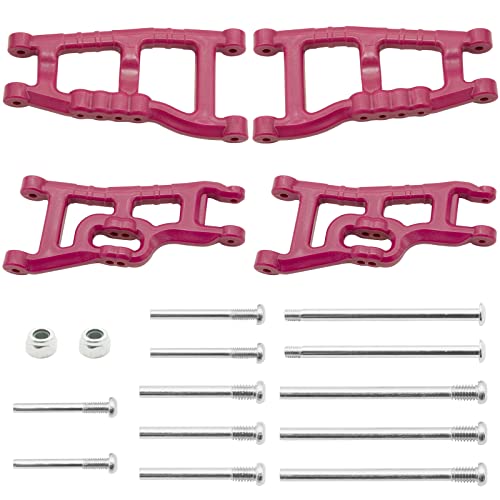 OGRC Plastic Front & Rear Suspension A-Arms for 1/10 Traxxas Slash 2WD | Suspension Arms for Traxxas Slash 2WD Nitro Slash/Rustler #2555 3631, Red - color: Red