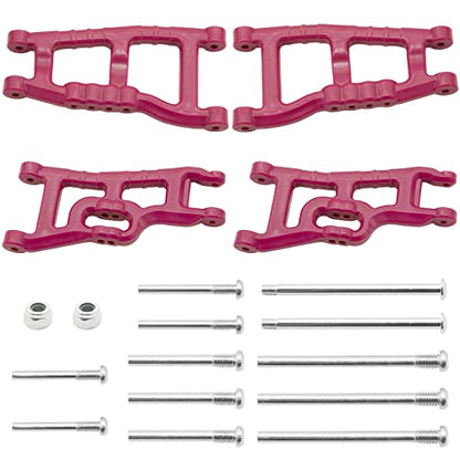 OGRC Plastic Front & Rear Suspension A-Arms for 1/10 Traxxas Slash 2WD | Suspension Arms for Traxxas Slash 2WD Nitro Slash/Rustler #2555 3631, Red - color: Red