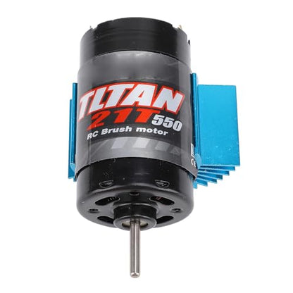 Alomejor 550 RC Car Motor, Brushed Motor with Cooling Fan and Heat Sink for Axial SCX10 HPI JL 90046 Slash 1:10 RC Crawler (21T) - size: 21T