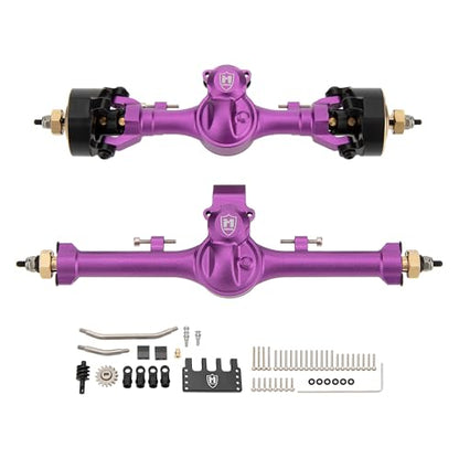 MEUS RACING 5mm ISO V2 SCX24 Axles with 3-Section CVD for Axial 1/24 SCX24 RC Crawler (Anodized Purple) - color: Anodized Purple