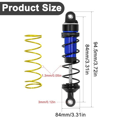 Aluminum 1/16 RC Shock Absorber Front Rear Adjustable Springs Shock Damper | for 1/16 Traxxas Mini Maxx 4WD 107154-1 Mini XRT VXL-3S 108076-1 RC Truck Upgrade, 4PCS, Blue - color: Blue