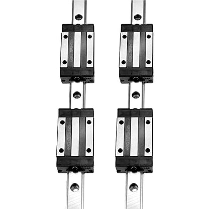 [2 Pack] HGR20/HGH20 300mm / 11.81inch Linear Sliding Rail Guide with 4 HGH20CA Linear Bearing Sliding Carriage Block for 3D Printer, CNC Machine and Routers (300mm, HGR20/HGH20) - size: 300mm