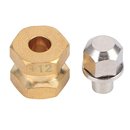 RC Hex Hub, 12mm Hex Extension Adapter, Brass Wheel Hex Hubs Spacers for 1/10 RC Crawler SCX10 90046 D90 Redcat Gen 8 V2 Gen7 pro, Set of 4 (12mm)