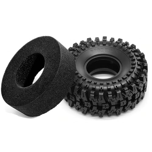 1.9 Inch RC Crawler Tires, Soft Rubber Mud Tyres with Foam Insert, 4PCS for 1/10 Rock Crawler TRX4 SCX10 D90 D110 Gen8