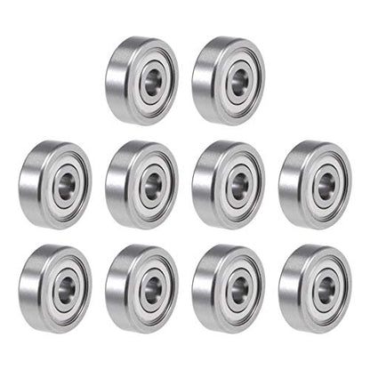 uxcell R2AZZ Deep Groove Ball Bearing 1/8-inchx1/2-inchx11/64-inch Shielded Z2 Lever Bearings 10pcs - size: 1/8"x1/2"x11/64"