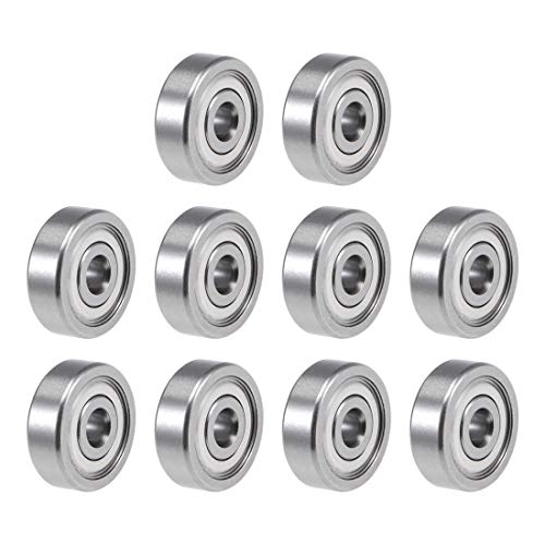 uxcell R2AZZ Deep Groove Ball Bearing 1/8-inchx1/2-inchx11/64-inch Shielded Z2 Lever Bearings 10pcs - size: 1/8"x1/2"x11/64"