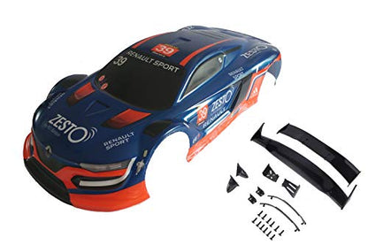 1/10 Scale RC Printed Precut Drift Racing Touring Onroad Car Body Shell Width 195mm with Wing Mirror Accessories (Blue Mix) - style: Blue Mix