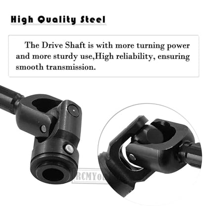 RC Crawler Drive Shaft 115-176MM Upgrades for 1/10 SCX10 SCX10 II 90046 SCX10 III AXI03007 TRX4 D90,Universal Driveshaft,Steel Full Metal Axles Part Hop-Ups,Black - size: 115-176MM