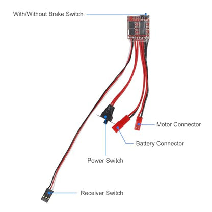 2pcs RC 20A Brushed ESC Electronic Speed Controller w/Brake for 1/16 1/18 1/24 RC Car Boat Tank
