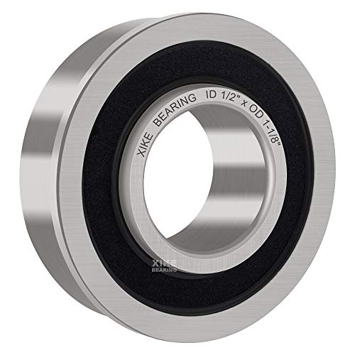 XiKe 10 Pack Flanged Ball Bearing ID 1/2" x OD 1-1/8" | Suitable for Lawn Mower, Wheelbarrows, Carts & Hand Trucks Wheel Hub, Replacement for MTD, Honda, 12118 ＆ Rotary 324 Etc. - size: ID 1/2" x OD 1-1/8"