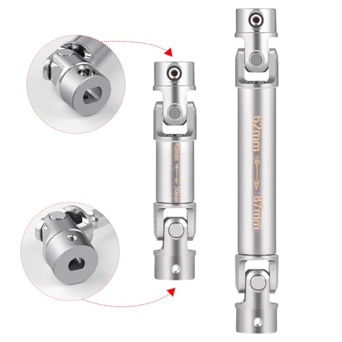 QUE-T 2pcs Stainless Steel Drive Shafts Driveshafts for 1/18 TRX4M TRX4-M K10 F150 RC Crawler Car