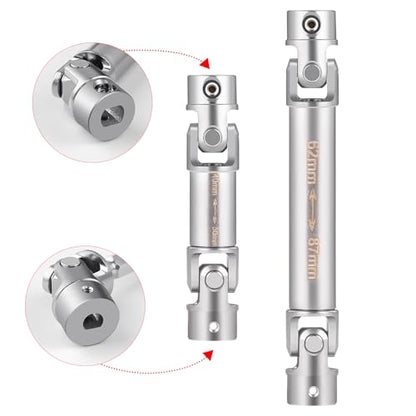 QUE-T 2pcs Stainless Steel Drive Shafts Driveshafts for 1/18 TRX4M TRX4-M K10 F150 RC Crawler Car