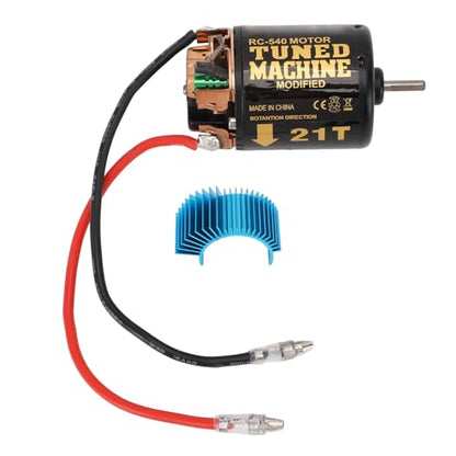 RC Car Brushed Motor 1/10 RC Crawler Car 540 Brushed Motor with Blue Heatsink for Axial Scx10 (21T) - size: 21T