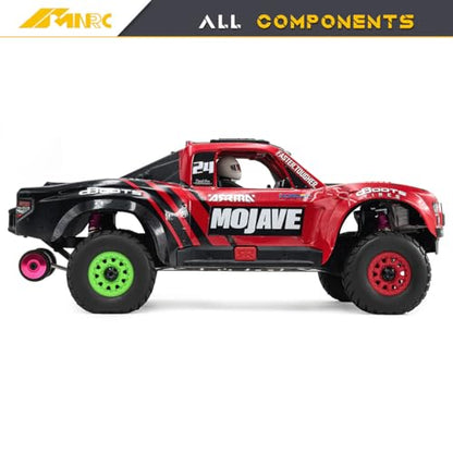Pre Glued Wheel and Tire Plastic Rim Rubber for Arrma 1/16 Mojave Grom RC Car Upgrades Part Black - color: Black