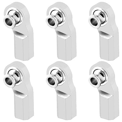 6Pcs Vgoohobby Metal M3 Tie Rod End Bend Ball Head Holder Link Compatible with Axial SCX10 Traxxas TRX4 Tamiya CC01 Axial SCX10 1/10 RC Car (Silver) - color: Silver