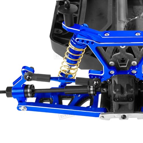 Aluminum Big Bore RC Shock Absorber Upgrades Part for 1/10 Slash 2WD 4x4,Stampede 2WD 4X4,Rustler 2WD 4X4,Hoss 2WD 4X4,Alloy 4PCS Front Rear RC Shocks w/Golden spring,Navy Blue - color: Navy Blue - Upgrades Part