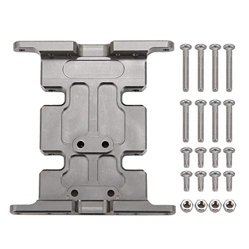 RC Car Aluminum Alloy Center Transmission Skid Plate Mount Gearbox Mount Base Compatible with Axial SCX10 90047 Wrangler 1/10 RC Crawler Car Upgraded Parts (Titanium) - color: Titanium