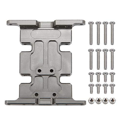 RC Car Aluminum Alloy Center Transmission Skid Plate Mount Gearbox Mount Base Compatible with Axial SCX10 90047 Wrangler 1/10 RC Crawler Car Upgraded Parts (Titanium) - color: Titanium