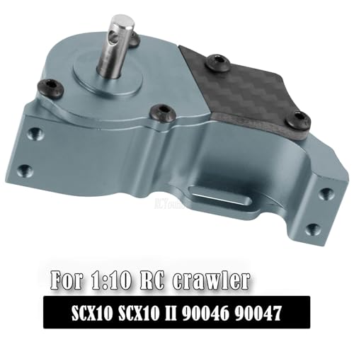 RC LCG Transmission Gearboxes Upgrades Part for 1/10 SCX10 SCX10 II 90046 90047 RC Crawler Car,Aluminum Alloy Gearbox Transmission Hop Ups,Titanium - color: Titanium - (Upgrades)