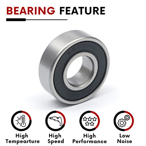 10 PCS 6202-2RS Double Rubber Sealed Bearings 15x35x11mm, Deep Groove Ball Bearings 15x35x11mm, Deep Groove Ball Bearing ABCE-3 Pre-Lubricated, Chromium Bearing Steel (6202-2RS, 10) - size: 6202-2RS