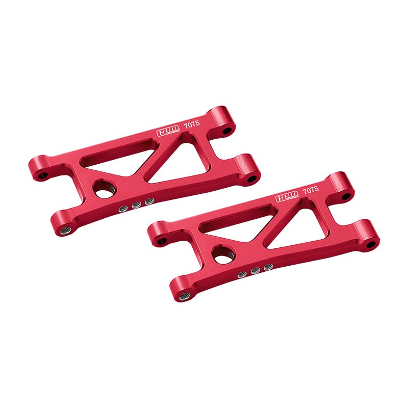 GPM 7075 Alloy Rear Lower Suspension Arms for ARRMA 1/14 Mojave Grom Mega 380 Brushed 4X4 Small Scale Desert Truck Rtr-Ara2104 LOSI 1/12 Nascar - color: Red