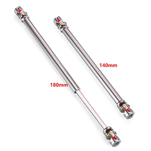 RC-Hub 1Pcs RC Driveshafts Metal Drive Shaft 45-50/47-57/55-67/60-80mm for 1:14 Tamiya Trailer Tractor Truck RC Crawler Car (140-180mm) - size: 140-180mm