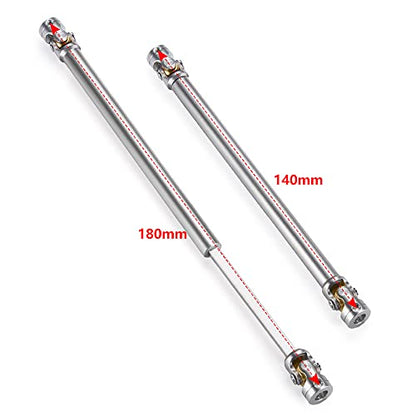 RC-Hub 1Pcs RC Driveshafts Metal Drive Shaft 45-50/47-57/55-67/60-80mm for 1:14 Tamiya Trailer Tractor Truck RC Crawler Car (140-180mm) - size: 140-180mm