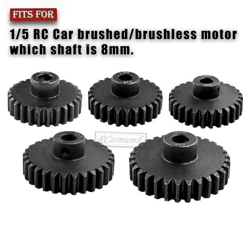 M1.5 8mm Pinion Gear Set Upgrades Parts for 1/5 RC Car Brushed Brushless Motor,Steel 5PCS Mod 1.5 26T 27T 28T 29T 30T 8mm Shaft Motor Gear Set Hops Up - style: M1.5(26T&27T&28T&29T&30T)